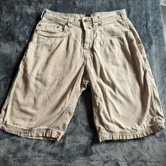 prAna Men's Shorts Size 28 Khaki Gray Organic Cotton Outdoors Breathe Work - Picture 1 of 14